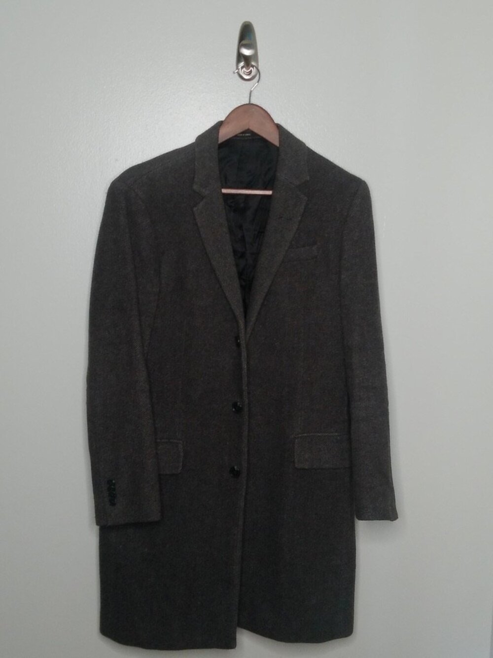 Grey Herringbone Fall Coat Club Monaco